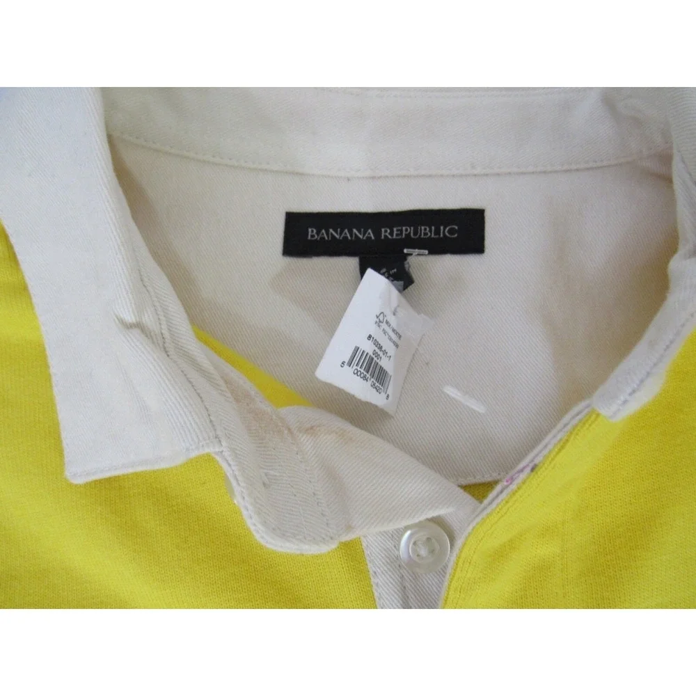 Banana Republic Monogram Yellow Polo Collar Shirt Size‎ S